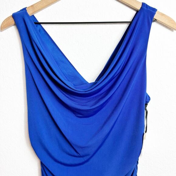KENSIE WOMEN'S JERSEY BODYCON COWL NECK MINI DRESS COBALT SIZE 6 BRAND NEW - Picture 7 of 9